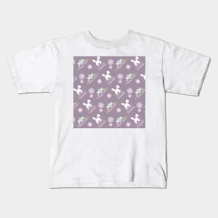 cute purple happy easter pattern Kids T-Shirt